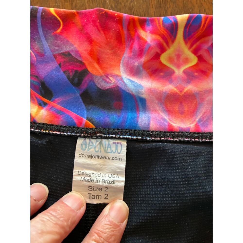 Dona Jo Athletic Skort Pickleball Tennis Colorful Vibrant Flame Print Pockets L - Picture 7 of 8